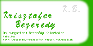 krisztofer bezeredy business card